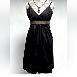 FLAVIO CASTELLANI Babydoll Dress Y2K BOHO Sequin Empire (SZ 44)= 8/ 10 BLK ITALY